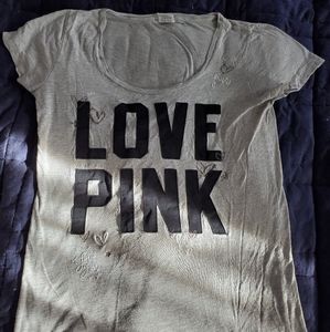 PINK Victoria Secret Light Gray T-shirt.